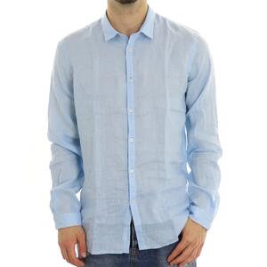 CAMICIA IN LINO AZZURRO